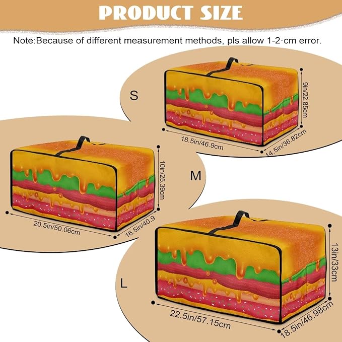 Doojoayie Small Appliance Covers Hamburger Toaster Cover 6 Slice Bread Machine Protector Delicious Food Theme Kitchen Decoration Gift for Friends Who Loves to Cook