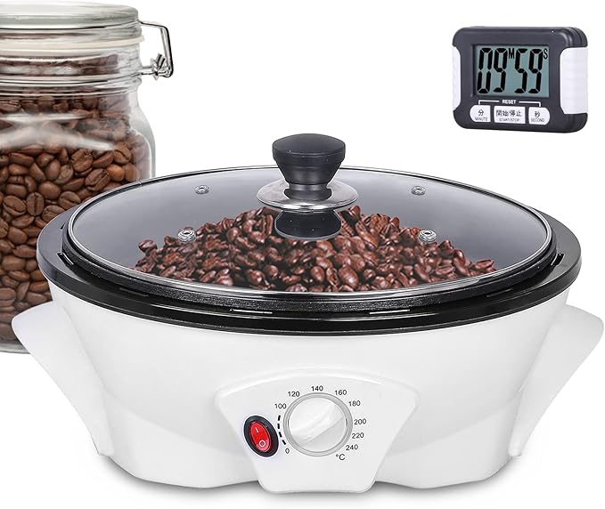 JIAWANSHUN Coffee Roaster Upgraded Electric Coffee Bean Roaster 1.1lb Coffee Roaster for Home Use0-240℃ Temperature Adjust&ampTimer 110-120V
