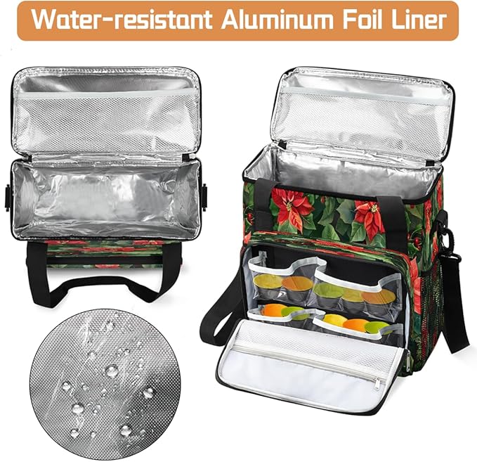 Christmas (617) Coffee Maker Carring Bag Travel Carrying Storage Tote Bag Compatible with Keurig K-Mini or K-Mini Plus Portable Single Serve Coffee Brewer Case with Pockets for K-cup Pods