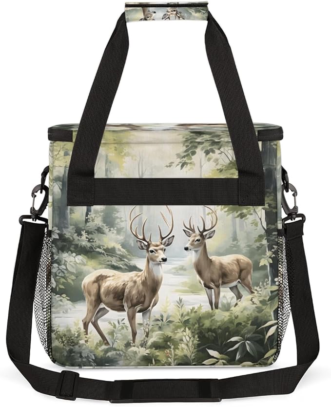 Abstract Elk Coffee Maker Carrying Bag Forest Elk Travel Storage Bag Compatible with K-Mini or K-Mini Plus Single Serve Coffee Brewer Carrying Case with Multiple Pockets &amp Shoulder Strap