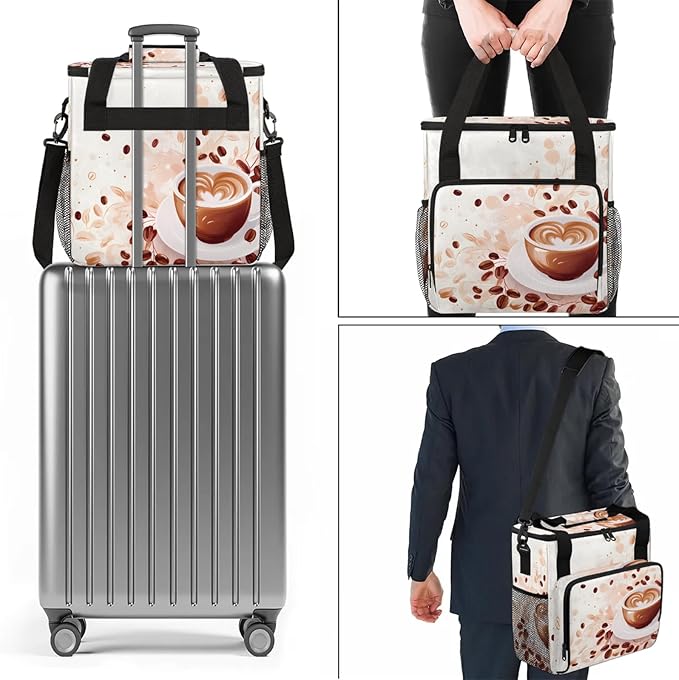 Coffee Maker Travel Bag Compatible with Keurig K-Mini K-Mini Plus or Other Accessories Portable Coffee Maker Case with Shoulder Strap for Travel(Bag Only)