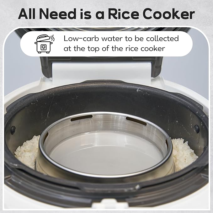 Linki Low-Carb Low-Sugar Rice Cooker Inner Pot Tray Korean Premium ST304 Stainless Steel Reduce Carbohydrates by 20%. Perfect Fit in 4-6 Cups Rice Cooker Made in Korea (Cook up to 3 servings with low