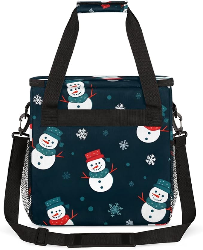 Christmas Snowman Coffee Maker Carrying Bag Oil Painting Snowman Travel Storage Bag Compatible with K-Mini or K-Mini Plus Single Serve Coffee Brewer Carrying Case with Pockets &amp Shoulder Strap