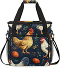 Chicken Egg Leaf Coffee Maker Travel Bag for Keurig K-Mini/K-Mini Plus Insulated Waterproof Tote with Pockets for K-Cup Portable Single-Serve Brewer Case