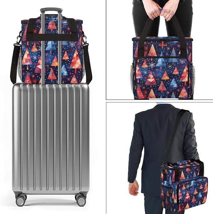 Cartoon Tree Coffee Maker Carrying Bag Glitter Tree Travel Storage Bag Compatible with K-Mini or K-Mini Plus Single Serve Coffee Brewer Carrying Case with Multiple Pockets &amp Shoulder Strap