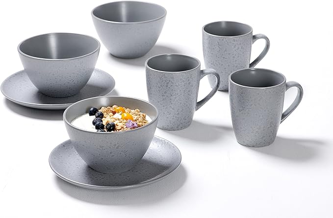 Kitwe Breakfast Set 12 Piece Grey
