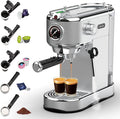 20-Bar Espresso Machine &amp Coffee Machine – Compatible with Nespresso Keurig K Cup – Hot &amp Cold Brew Milk Frother Stainless Steel – 10 oz Espresso Cup - Latte Machine &amp Cappuccino Machin