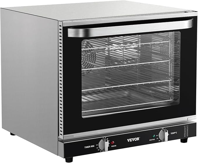 VEVOR Commercial Countertop Oven 66L 4-Tier Toaster Ovens with Tempered Glass Door Wire Racks &amp Tray 2800W Stainless Steel Baking Ovens for Restaurant Bakery (AC208~240V60Hz 6-20P Plug &amp