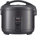 Tiger JNP-S15U-KY 8 Cup Capacity White Rice Cooker with Non-Stick Inner Pot Retractable Power Cord and Keep Warm up to 12 hours (Obsidian Black)