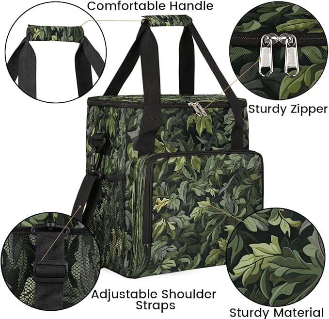 Abstract Camo Leaves Coffee Maker Carrying Bag for Keurig K-Mini or K-Mini Plus Storage Portable Coffee Maker Travel Bag