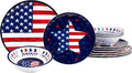 Certified International Stars &amp Stripes 12 Piece Melamine Dinnerware Set Service For 4