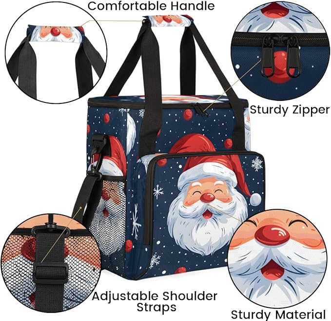 Dreamy Santa Claus Coffee Maker Carrying Bag Cartoon Santa Claus Travel Storage Bag Compatible with K-Mini or K-Mini Plus Single Serve Coffee Brewer Carrying Case with Pockets &amp Shoulder Strap
