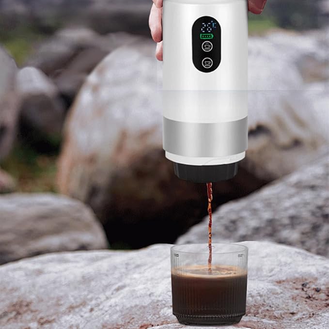 Mobile Coffee Maker 3x2500mAh Removable Batteries 20Bar Extraction Double Brewing Modes Security Security Medication Coffee Machine