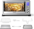 TOSHIBA AC25CEW-SS Large 6-Slice Convection Toaster Oven Countertop 10-In-One with Toast Pizza and Rotisserie 1500W Stainless Steel Includes 6 Accessories