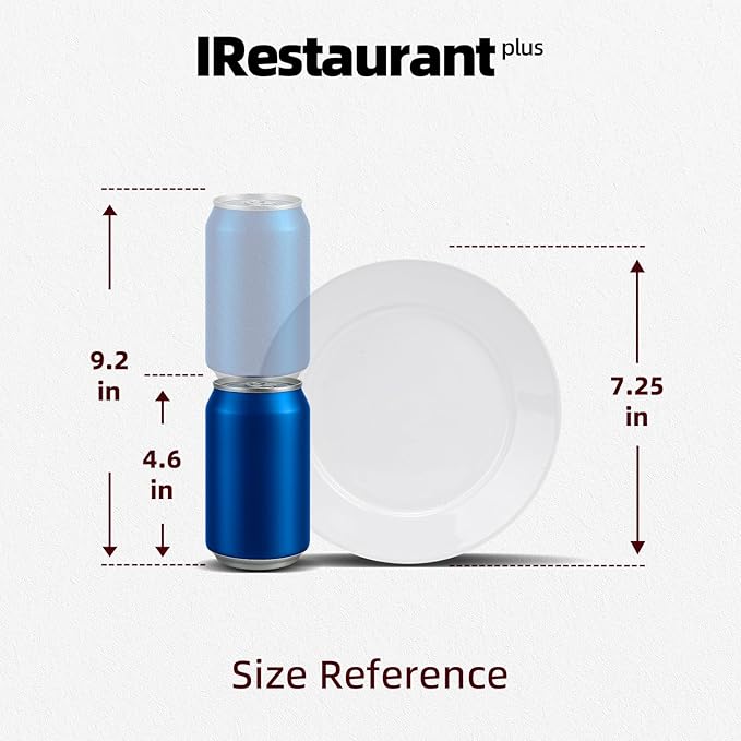 Stoneware Wide Rim Commercial Grade Dinnerware (America White Plate 7 1/8) (America White 7.25in)
