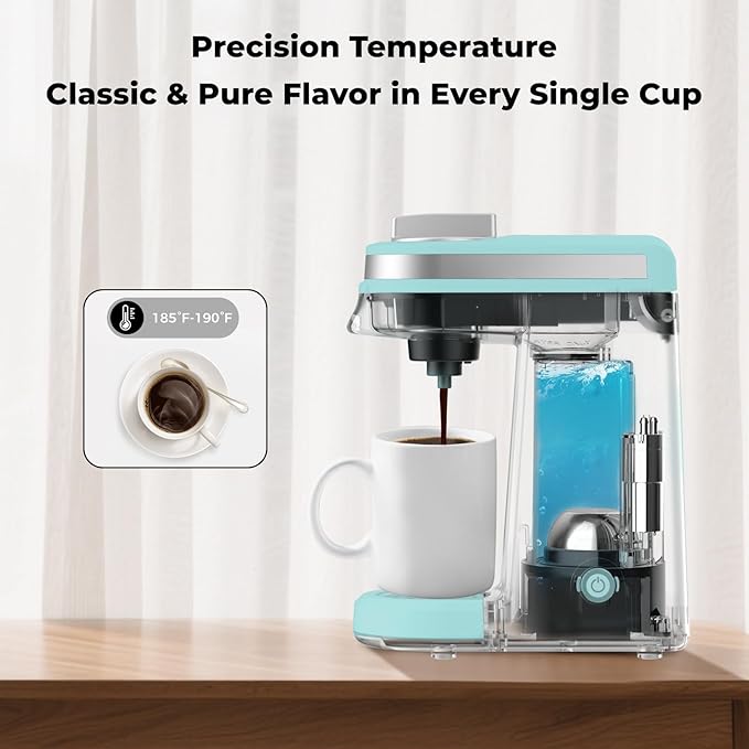 CHULUX Mini Coffee Maker for K Capsule Single Serve Coffee Maker for One Cup Americano Lightweight Pod Coffee Machine Aqua