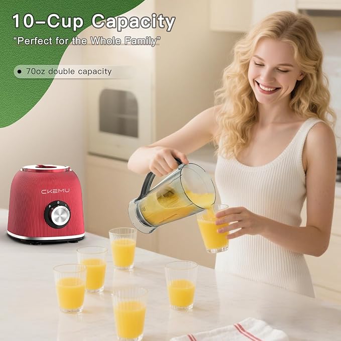 Professional Blender | 8-Cup Big Capacity | Powerful 25000RPM Motor | Smoothies Shakes and Frozen Drinks Blender | BPA-Free &amp Dishwasher-Safe | Red