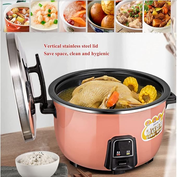 Rice Cooker with Steamer Large Capacity Canteen Hotel Commercial Hotel Home Old-Fashioned Insulated Rice Cooker for 8-60 People (45L) ()