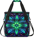 Gradient Mandala Coffee Maker Carrying Bag Neon Mandala Travel Storage Bag Compatible with K-Mini or K-Mini Plus Single Serve Coffee Brewer Carrying Case with Multiple Pockets &amp Shoulder Strap