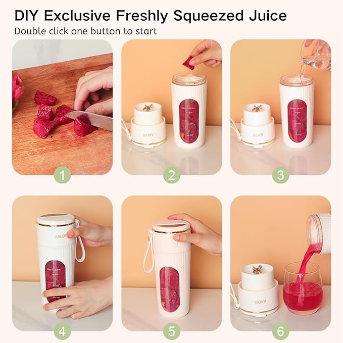 LCD Portable Blender Cup – For Smoothies Shakes &amp Fresh Juice. 14-Blade Straw Included. Wireless &amp Multi-Functional for Baby Food Travel Camping &amp Gym.
