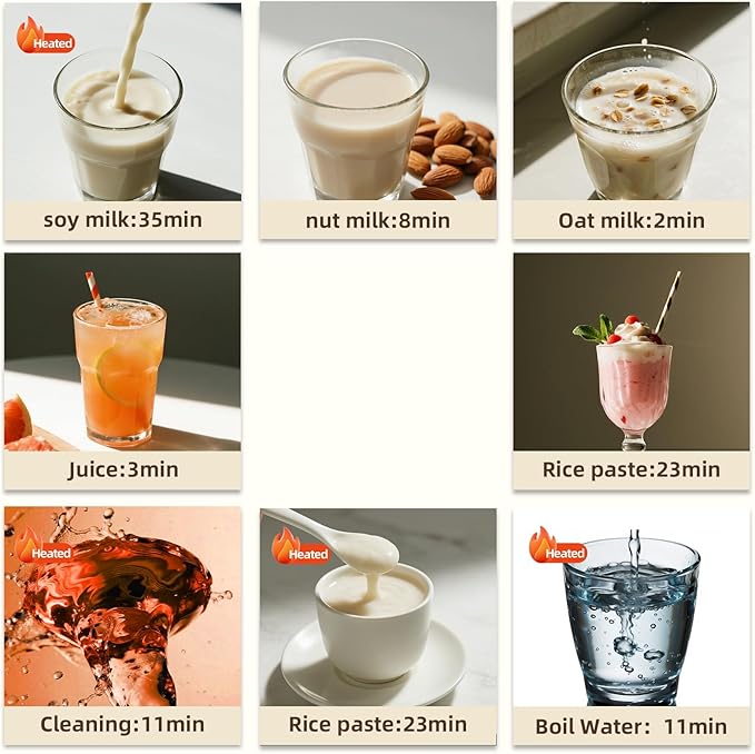 50OZ Nut Milk Maker Machine TER 10-in-1 Soy Milk Maker for Almond/Oat/Soy Milk Juice Milkshake Rice Paste Auto Clean/24H Preset Time/12H Keep Warm with 7 Accessories Black