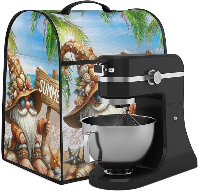 cfpolar Kitchen Aid Mixer Cover Compatible with 6-8 Quarts Summer Gnome Ocean Stand Mixer Cover Kitchen Aid Mixers Accessories Appliance Organizer Bag Dust Covers with Zipper Pocket