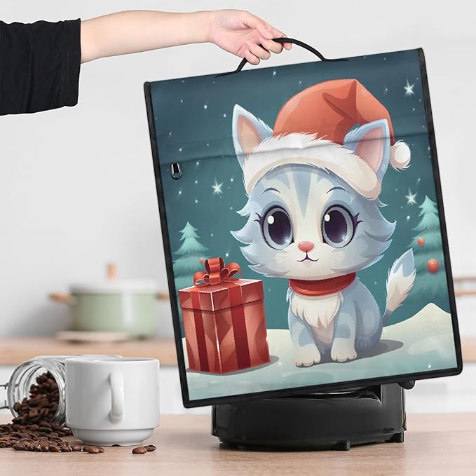 cfpolar Kitchen Aid Mixer Cover Compatible with 6-8 Quarts Christmas Hat Cute Cat Stand Mixer Cover Kitchen Aid Mixers Accessories Appliance Organizer Bag Dust Covers with Zipper Pocket