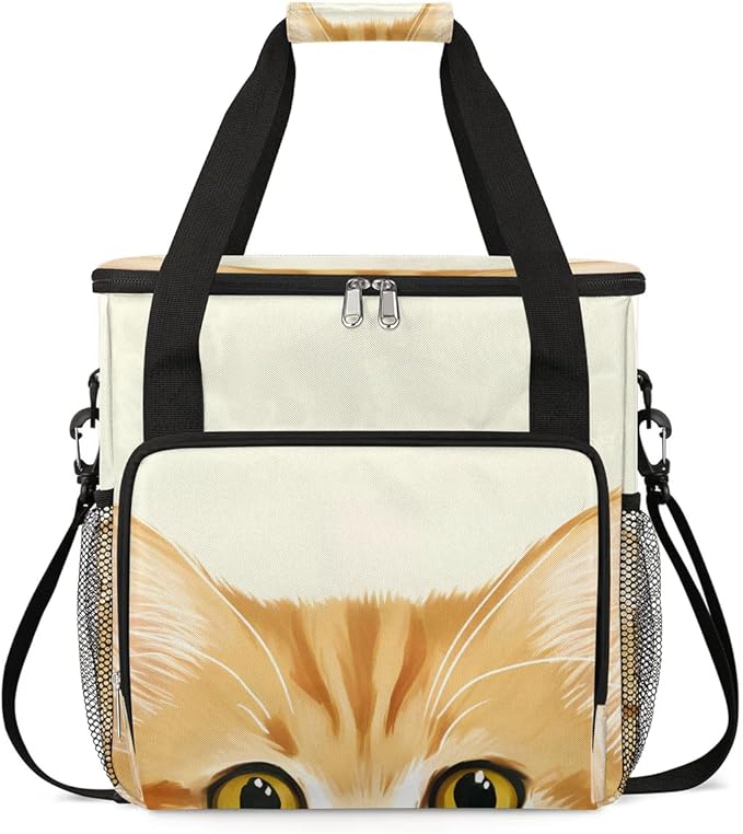 Coffee Maker Carrying Bag Interesting Cat Head Single Cup Coffee Maker Travel Bag Compatible with Keurig K-Mini or K-Mini Plus Portable Storage Bag with Shoulder StrapAZ-15