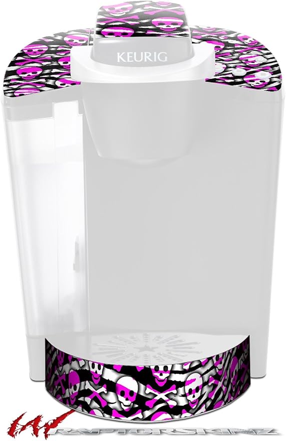 Decal Style Vinyl Skin compatible with Keurig K40 Elite Coffee Makers Zebra Pink Skulls (COFFEE MAKER NOT INCLUDED)