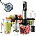 Immersion Blender Handheld Hand Blenders 20 Speed &amp Turbo Mode Hand Held Blender Heaviest Duty Copper Motor Stainless Steel Blades Milk Frother Wand Whisk 600ml Beaker 500ml Chopper (Black)