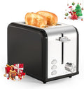 YSSOA Stainless Steel Toaster 2 Slice with Extra Wide Slot &amp Removable Crumb Tray 6 Shade Settings and Bagel/Defrost/Cancel Functions Compact Oven for Various Bread &amp Waffle Black (Pack of