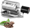 40W Stainless Steel Coffee Roaster MachineElectric Drum Type Rotating Coffee Roasterfor Coffee Chestnuts Peanutswith Visible Window and Stainless Steel Tray