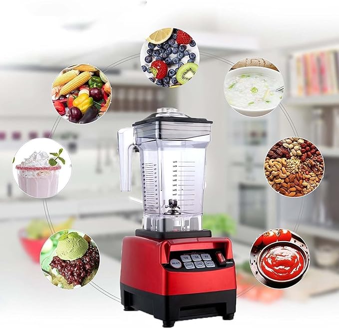 Commercial Smoothie Machine Intelligent Timing Smoothie Machine 1.5L Electric Food ChopperCountertop Blenders with Shield Quiet Sound Enclosure