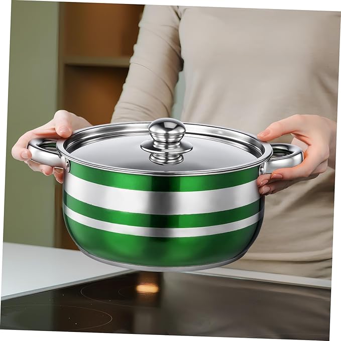 4pcs Stainless Steel Pot Set with Bottom Induction Compatible Stock Pots for Pasta Soup Cooking Kitchen Cookware for Home and Restaurant