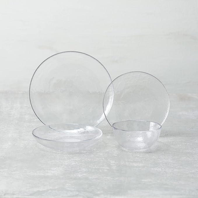 Fortessa Los Cabos Glass Dinnerware Collection Cereal Salad Fruit Bowl (Set of 4) 6 Inch/21oz Clear