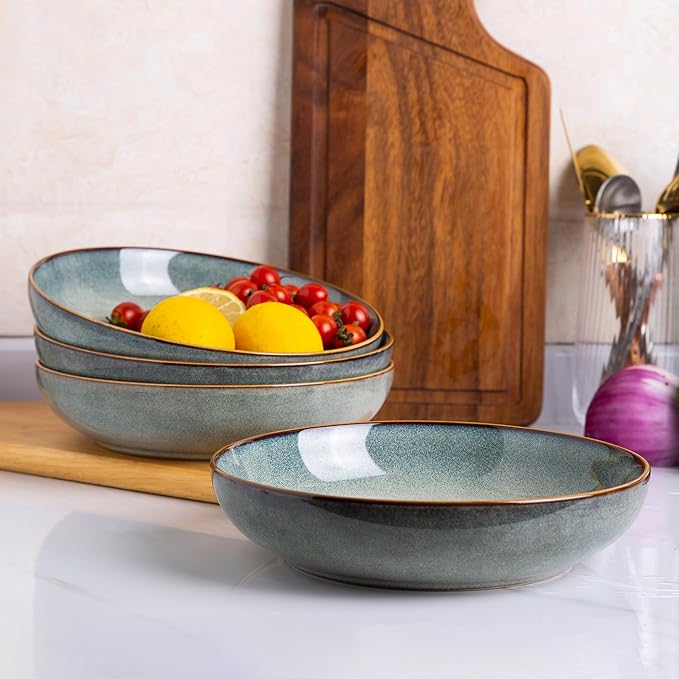 AmorArc Ceramic Dinnerware SetsHandmade Reactive Glaze Plates and Bowls SetsHighly Chip and Crack Resistant | Dishwasher &amp Microwave Safe Dishes Set Service for 6 (30pc)