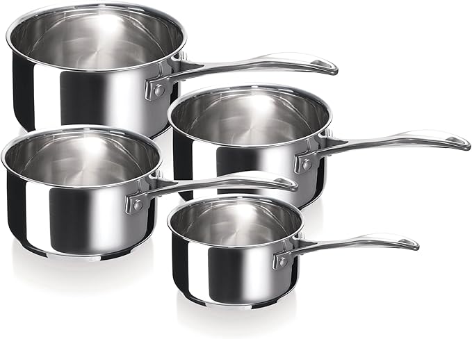 Beka Cookware Chef 4 Piece Stainless Steel Saucepan Set 44.5 x 24.5 x 15 cm Silver