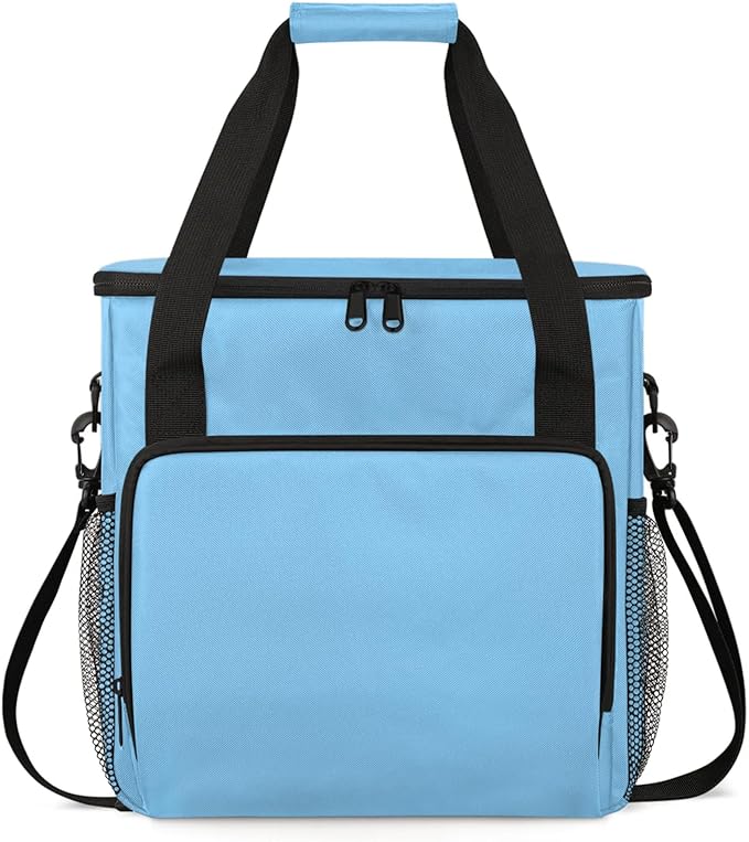 Lightskyblue Coffee Maker Carrying Bag Waterproof Insulated Leakproof Cooler Bag Portable Storage Tote Bag Organizer With Shoulder Strap