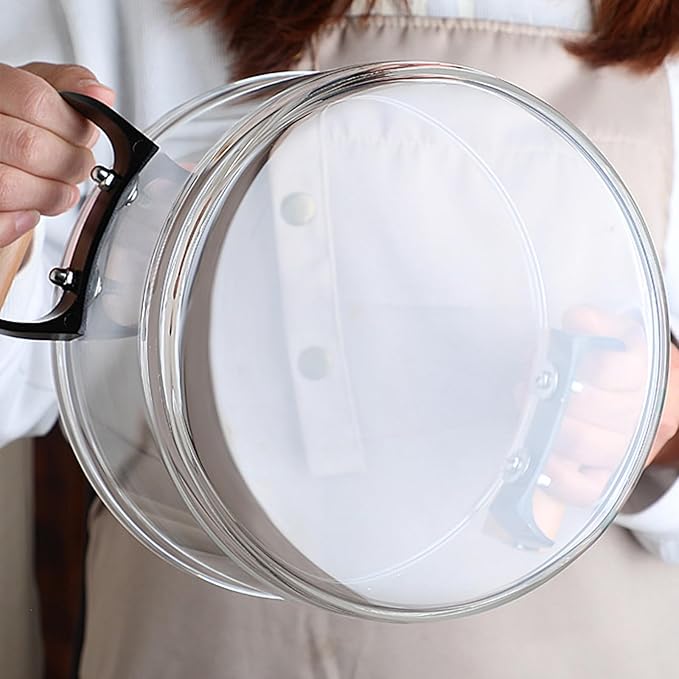 Glass Saucepan with Cover for Cooking Glass Cooking Pot with Lid Glass Handmade Cookware Set Stovetop Pot Simmer Pot for Pasta Noodle Soup Milk Tea Salad3.5l