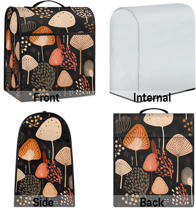 cfpolar Kitchen Aid Mixer Cover Compatible with 6-8 Quarts Abstract Geometric Leaves Stand Mixer Cover Kitchen Aid Mixers Accessories Appliance Organizer Bag Dust Covers with Zipper Pocket
