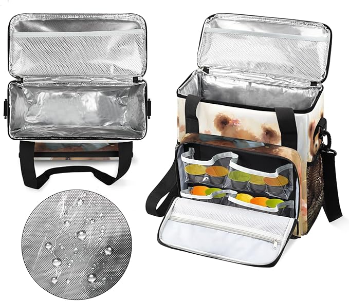 Floral Bear Coffee Maker Carrying Bag Portable Travel Storage Tote Bag Compatible with K-Mini or K-Mini Plus Single Serve Coffee Brewer Carrying Case with Multiple Pockets &amp Shoulder Strap