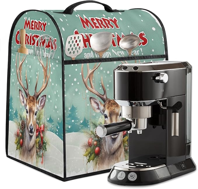 cfpolar Kitchen Aid Mixer Cover Compatible with 6-8 Quarts Christmas Animal Elk Holly Stand Mixer Cover Kitchen Aid Mixers Accessories Appliance Organizer Bag Dust Covers with Zipper Pocket