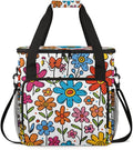 Cute Floral Colorful Travel Coffee Maker Carrying Bag Boho Large Organizer Storage Tote Bag Insulated Reusable Cooler Lunch Bags