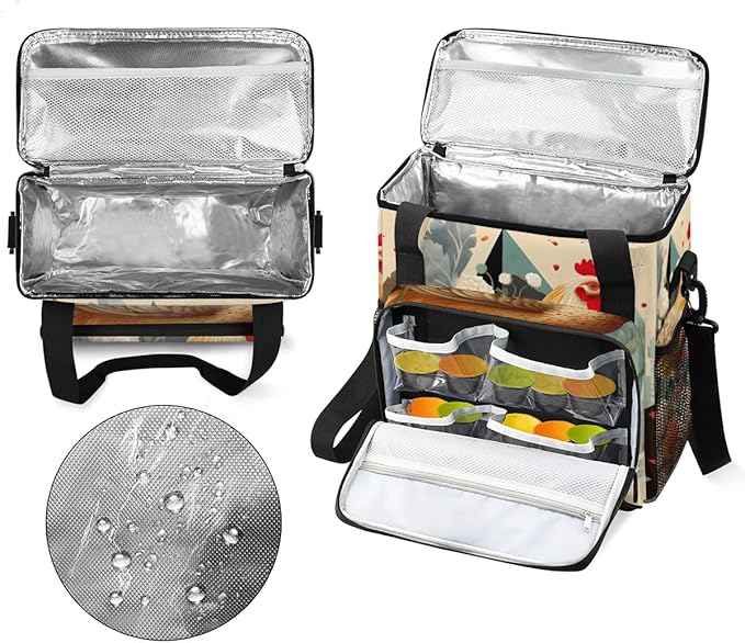 Easter Egg Coffee Maker Carrying Bag Rooster Portable Travel Storage Tote Bag Compatible with K-Mini or K-Mini Plus Single Serve Coffee Brewer Carrying Case with Multiple Pockets &amp Shoulder Stra