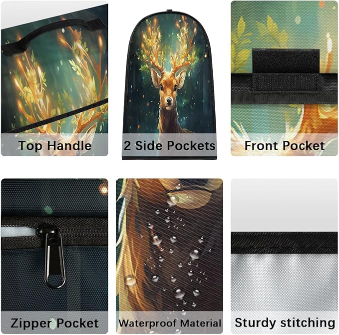 cfpolar Kitchen Aid Mixer Cover Compatible with 6-8 Quarts Animals Deer Christmas Stand Mixer Cover Kitchen Aid Mixers Accessories Appliance Organizer Bag Dust Covers with Zipper Pocket