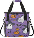 Halloween Pumpkin Coffee Maker Carrying Bag Cute Pumpkin Travel Storage Bag Compatible with K-Mini or K-Mini Plus Single Serve Coffee Brewer Carrying Case with Multiple Pockets &amp Shoulder Strap