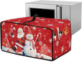 Doojoayie Chrsitmas Toaster Oven Cover Santa &amp Snowman Print 6 Slice Bread Machine Dust Protector Universal Fit Dust-proof &amp Stain Resistant Covers for Kitchen Appliance