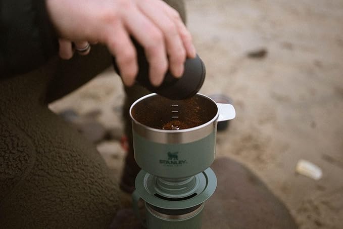 STANLEY Perfect Brew Pour Over | Reusable Stainless Steel Filter | Insulated Stainless Steel Drip Coffee Maker | BPA-Free | Black 2.0