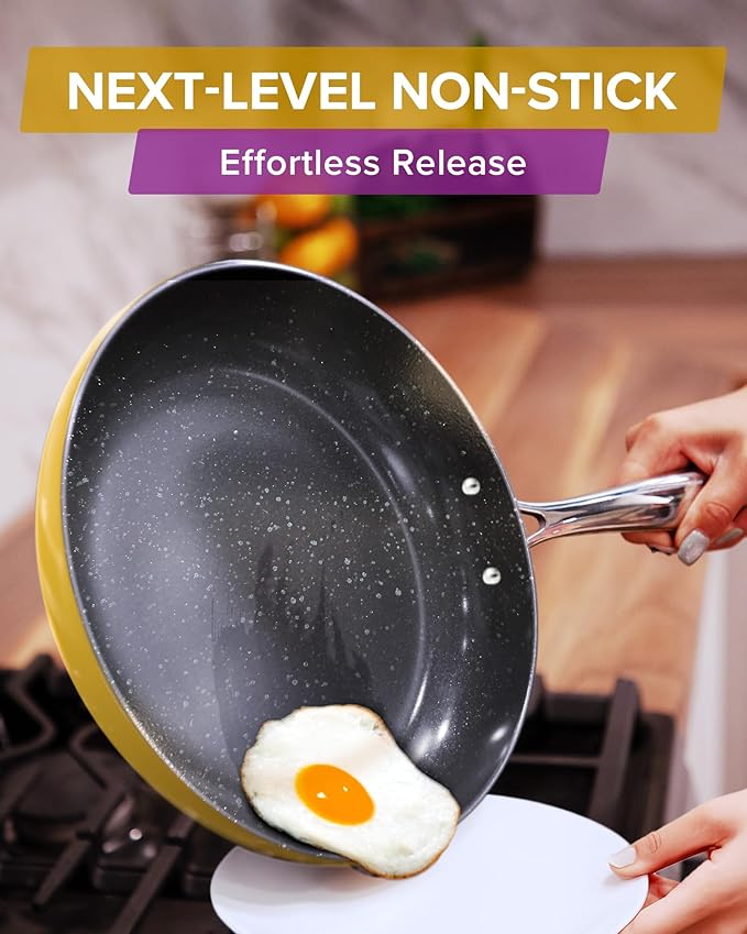 Nuwave Lux 13-Piece Premium Cookware Collection Healthy G10 Duralon Blue Ceramic Nonstick Ultra Durable PFAS-Free Lightweight &amp Works on All Cooktops