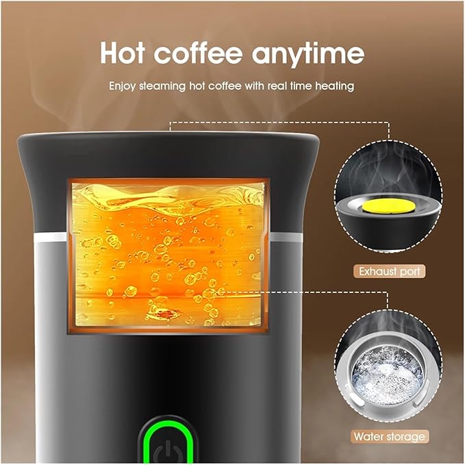 Portable Coffee Machine Portable 3-in-1 Cordless Espresso Machine For Travel Car Home And Camping Compatible With Capsules And Ground Coffeefor Outdoor Travel Picnic